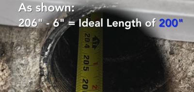 How To Measure a Retro-DWS When Installing Inside a Drain Pipe Leading to a Holding Tank With a Baffle