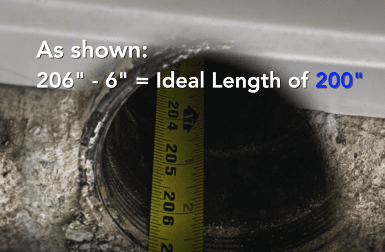 How To Measure a Retro-DWS When Installing Inside a Drain Pipe Leading to a Holding Tank With a Baffle